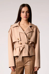 Blue Revival - Charli Crop Trench Coat - Camel