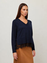 Load image into Gallery viewer, Fifteen Twenty - Camila Lace Layered Sweater - Navy
