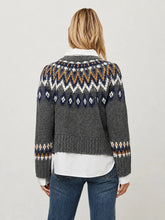 Load image into Gallery viewer, Fifteen Twenty - Alina Mixed Media Jacquard Cardigan - Grey/Oat
