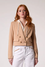 Load image into Gallery viewer, Blue Revival - Chloe Cropped Hooded Blazer - Camel