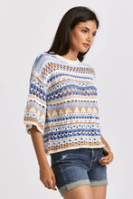 Load image into Gallery viewer, Dear John - Beach Day Mesh Short Sleeve Sweater - Tanner