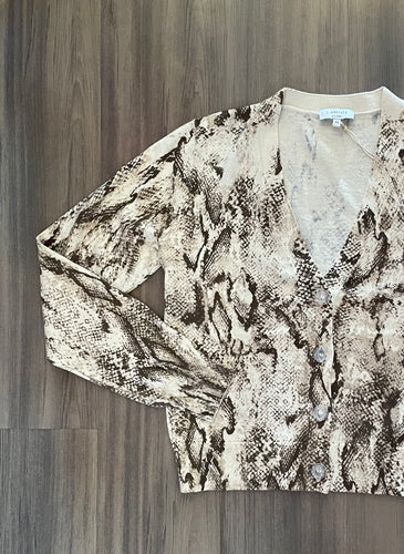 J Society - Python V Neck Cardie - Beige
