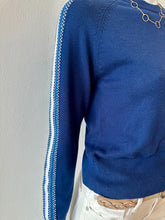 Load image into Gallery viewer, Wispr by Brodie - Geo Sleeve Crew - Navy