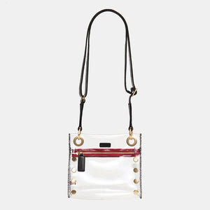 Hammitt - Tony Sml Clear - Black/Brushed Gold/Red Zip