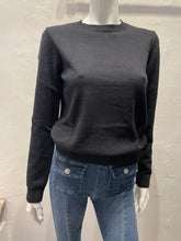 Load image into Gallery viewer, Minnie Rose Cotton Cashmere Crew Neck Pullover with D-Ring Trim Detail