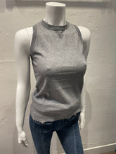 Load image into Gallery viewer, Minnie Rose - Cotton/Cashmere Frayed Tank in Grey Shadow