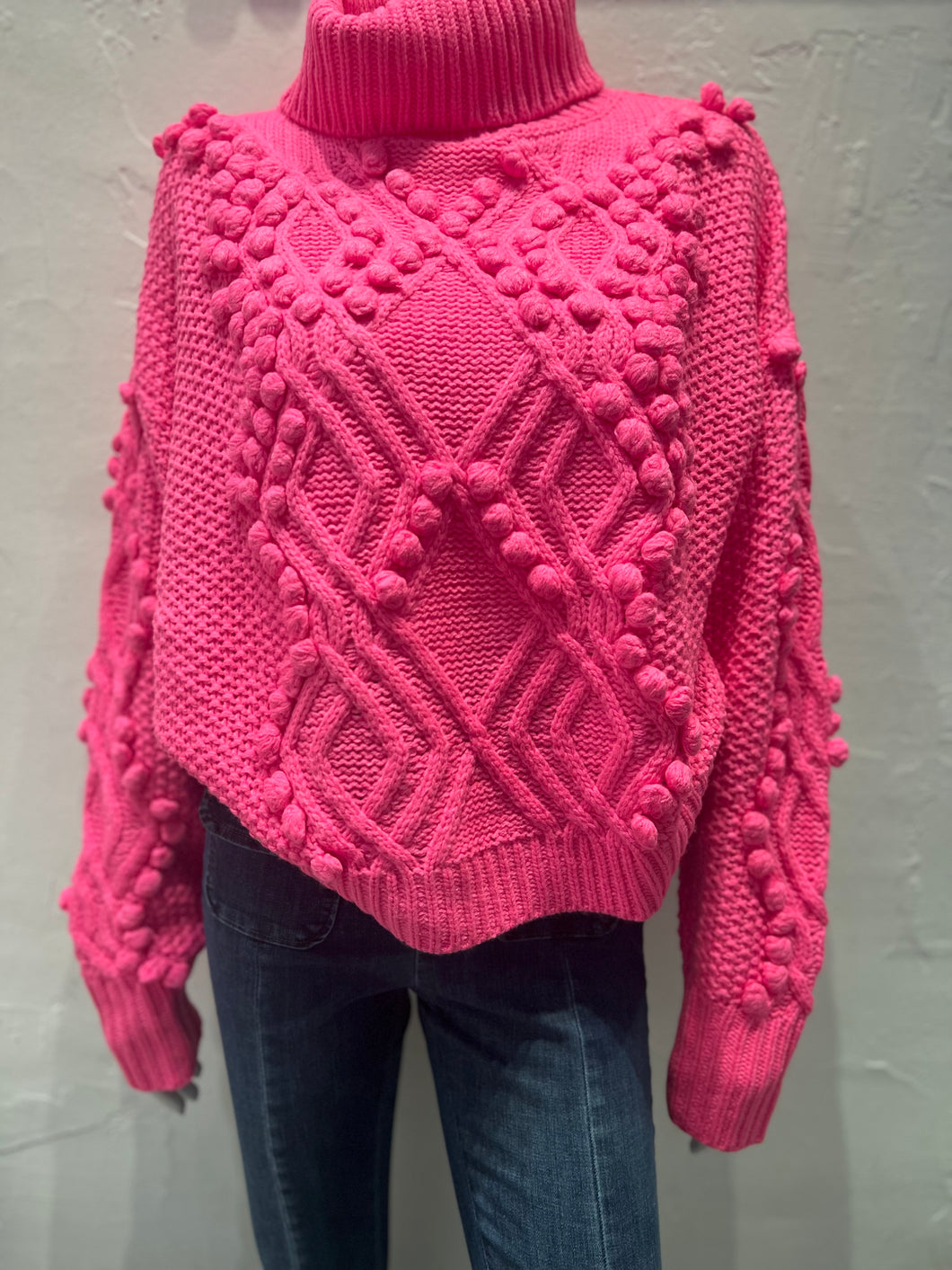 Allison-Daphne Sweater-Hot Pink
