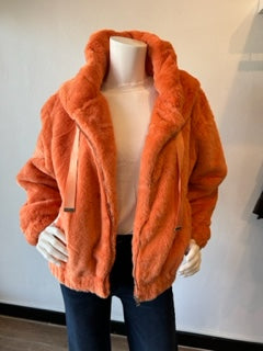 Love Token - Sean Faux Fur Jacket - Orange