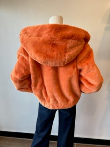 Love Token - Sean Faux Fur Jacket - Orange