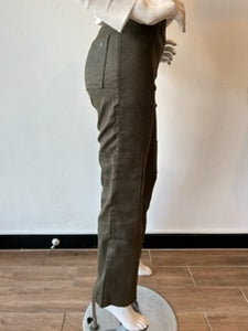 Flog - Rose Cargo Trouser - Green Crocodile Suede