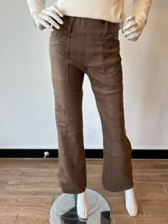 Flog - Rose Cargo Trouser - Brown Crocodile Suede