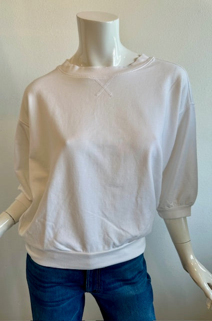 Mila-  3/4 Sleeve Top - White
