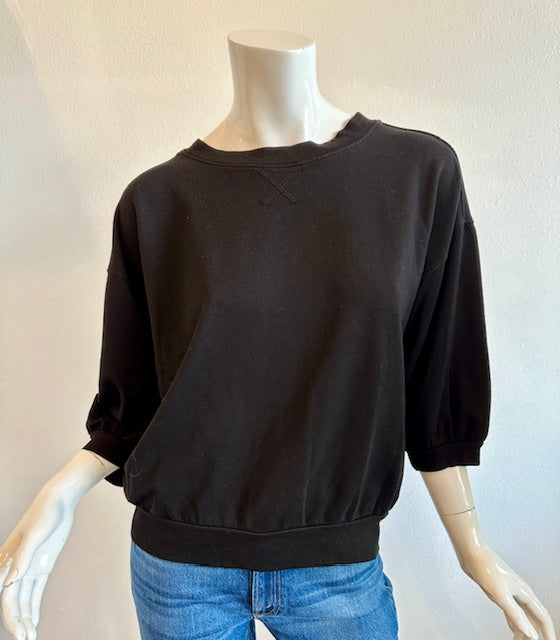 Mila-  3/4 Sleeve Top - Black
