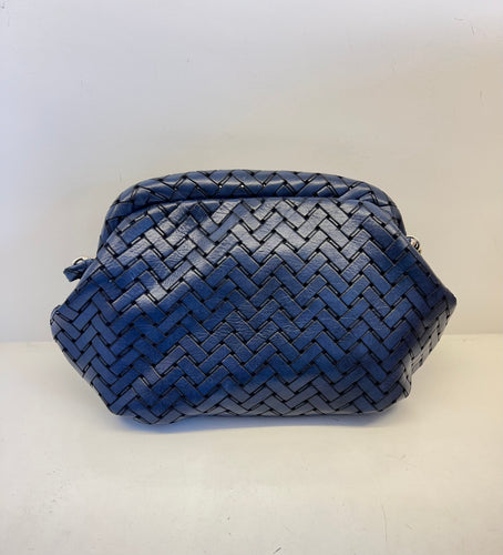 m. andonia - Clam Clutch - Woven Navy