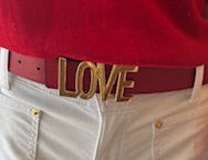 MB Styles - LOVE Belt - Navy/Red