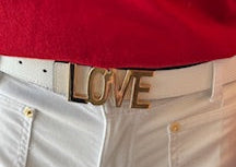 MB Styles - LOVE Belt - Tan/White