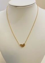 Load image into Gallery viewer, Suzanne D - Small Gold Beaded Heart on Chain Necklace
