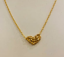 Load image into Gallery viewer, Suzanne D - Small Gold Beaded Heart on Chain Necklace