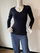 Load image into Gallery viewer, Crown Jewel - Raglan Long Sleeve V Neck - Black