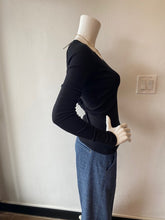 Load image into Gallery viewer, Crown Jewel - Raglan Long Sleeve V Neck - Black