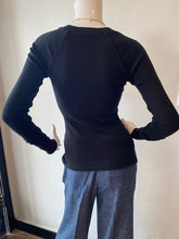 Load image into Gallery viewer, Crown Jewel - Raglan Long Sleeve V Neck - Black