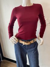 Load image into Gallery viewer, Crown Jewel - Rib Crew Long Sleeve Tee - Merlot