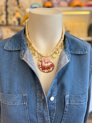 Mandriana- Vintage Bandana Necklace- Light Yellow