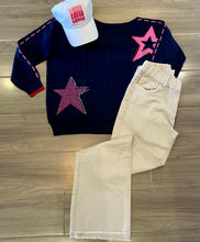 Load image into Gallery viewer, Zaket &amp; Plover - Threaded Star Sweater - Dark Denim