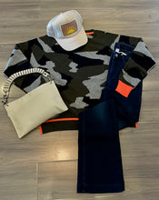 Load image into Gallery viewer, Brodie - Cool Camo Sweater - Black/Orange
