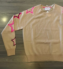 Load image into Gallery viewer, Brodie Pop Star Sleeve Crew - Soft Camel