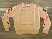 Load image into Gallery viewer, Brodie Pop Star Sleeve Crew - Soft Camel