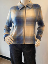 Load image into Gallery viewer, Dylan Zip Plaid Jacket - Indigo