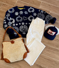 Load image into Gallery viewer, Just Madison - Madison Bandana Sweatshirt - Navy