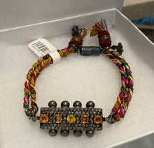 Load image into Gallery viewer, Patricia Arango - Silk Double Cord Bracelet With Yellow Sapphires &amp; Diamonds