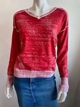 Load image into Gallery viewer, Blanc Noir - Huntress V-Neck Boyfriend Sweater - Cranberry