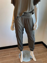 Load image into Gallery viewer, Lola and Sophie Satin Jogger Cargo Pants - Moss