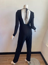 Load image into Gallery viewer, Veronica M- Long Sleeve Deep V-Neck Jumpsuit-Black