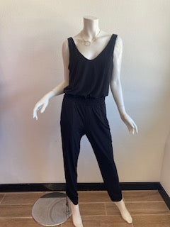 Veronica M-Tank Jogger Jumpsuit-Blackity