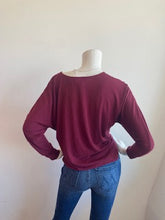 Load image into Gallery viewer, Veronica M-Doleman Tie Front Top-Burgundy