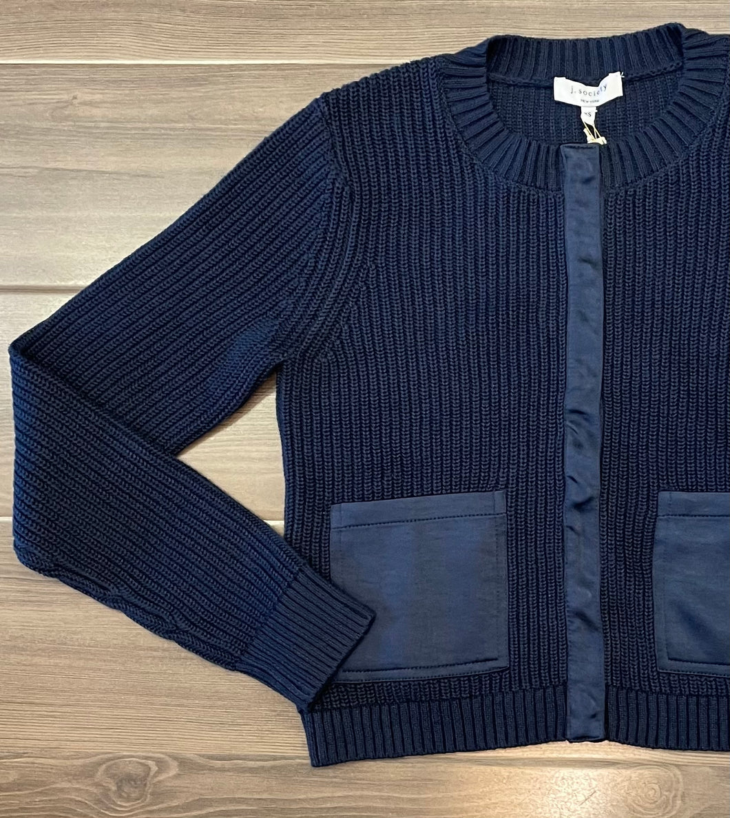 J Society - Shaker Snap Cardi - Midnight