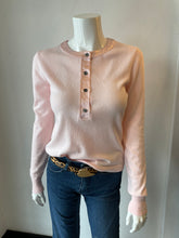 Load image into Gallery viewer, J Society Satin Trim Henley Sweater- Blush