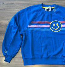 Load image into Gallery viewer, Just Madison - Smile Stripe Sweatshirt - Royal Blue