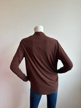 Load image into Gallery viewer, Veronica M-Surplice Long Sleeve Top-Chocolate