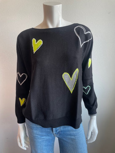 Zaket & Plover- Intarsia Hearts- Black