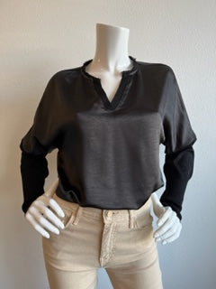 Melissa Nepton Dale V Neck Top - Black
