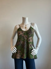 Load image into Gallery viewer, Gold Hawk - Printed Silk Camisole - Sage Botanical