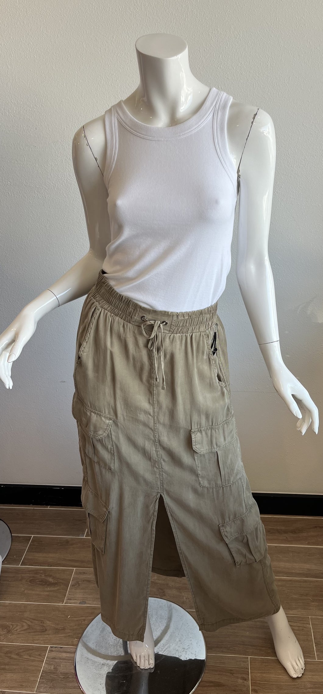 Blanc Noir - Phoenix Tencel Cargo Skirt - Burnt Olive