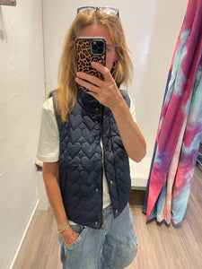 J. Society - Heart Puffer Vest - Navy