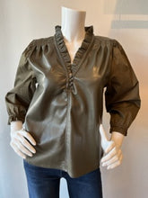 Load image into Gallery viewer, Melissa Nepton - Adria Puff Sleeve Top - Khaki