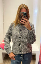 Load image into Gallery viewer, Stitches + Stripes Krew Cardigan Sweater - Navy Combo